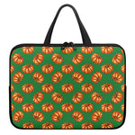 Green Pumpkin Pattern Print Laptop Sleeve With Handle