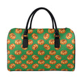 Green Pumpkin Pattern Print Leather Duffel Bag
