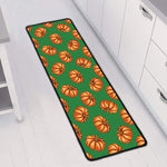 Green Pumpkin Pattern Print Long Kitchen Mat