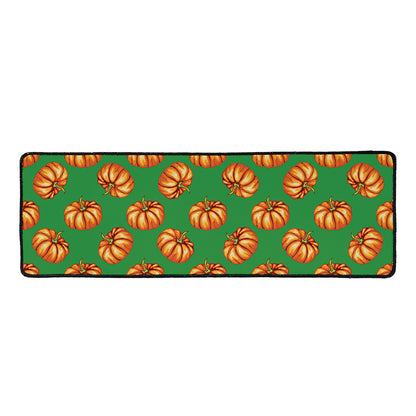 Green Pumpkin Pattern Print Long Kitchen Mat