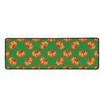 Green Pumpkin Pattern Print Long Kitchen Mat