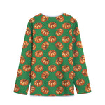 Green Pumpkin Pattern Print Long Sleeve Short Coat