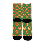 Green Pumpkin Pattern Print Long Socks
