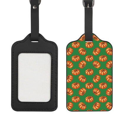 Green Pumpkin Pattern Print Luggage Tag