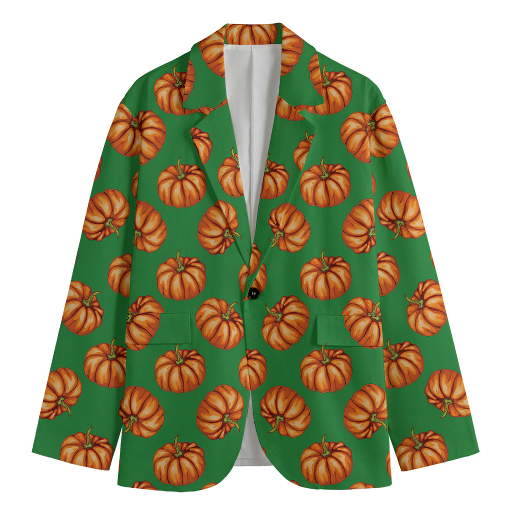 Green Pumpkin Pattern Print Men's Blazer