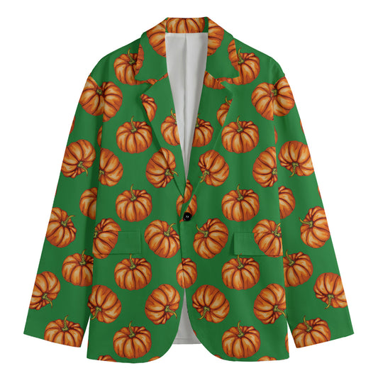 Green Pumpkin Pattern Print Men's Blazer
