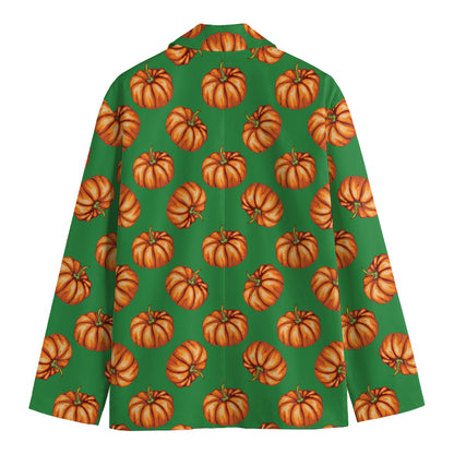 Green Pumpkin Pattern Print Men's Blazer