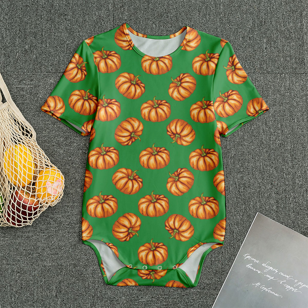 Green Pumpkin Pattern Print Men's Bodysuit