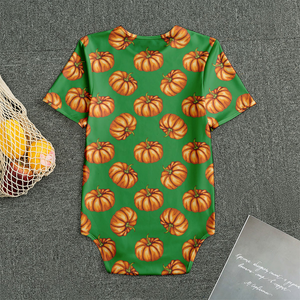 Green Pumpkin Pattern Print Men's Bodysuit