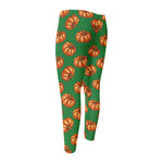 Green Pumpkin Pattern Print Men's Compression Pants