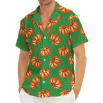 Green Pumpkin Pattern Print Men's Deep V-Neck Shirt