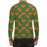 Green Pumpkin Pattern Print Men's Long Sleeve Rash Guard