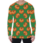 Green Pumpkin Pattern Print Men's Long Sleeve T-Shirt