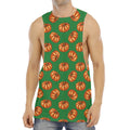 Green Pumpkin Pattern Print Men's Muscle Tank Top