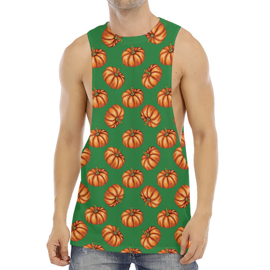 Green Pumpkin Pattern Print Men's Muscle Tank Top