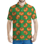 Green Pumpkin Pattern Print Men's Polo Shirt