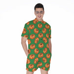 Green Pumpkin Pattern Print Men's Rompers