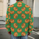 Green Pumpkin Pattern Print Men's Shirt Jacket