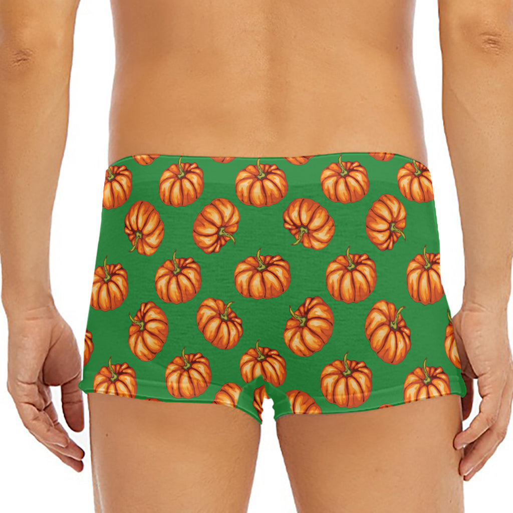 Green Pumpkin Pattern Print Men's Short Boxer Briefs