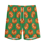 Green Pumpkin Pattern Print Men's Sports Shorts