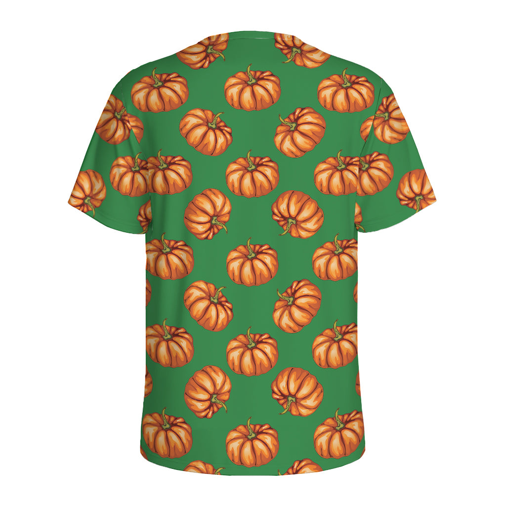 Green Pumpkin Pattern Print Men's Sports T-Shirt
