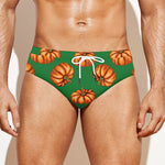Green Pumpkin Pattern Print Men's Swim Briefs