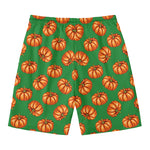 Green Pumpkin Pattern Print Men's Swim Trunks