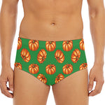 Green Pumpkin Pattern Print Men's Triangle Swim Briefs