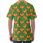 Green Pumpkin Pattern Print Men's Velvet T-Shirt