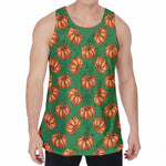 Green Pumpkin Pattern Print Men's Velvet Tank Top