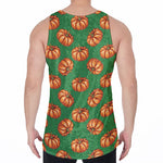 Green Pumpkin Pattern Print Men's Velvet Tank Top