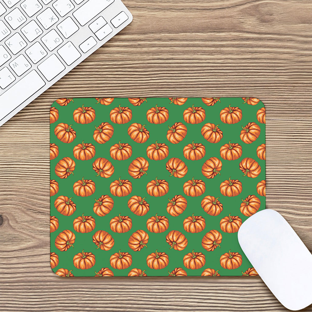 Green Pumpkin Pattern Print Mouse Pad