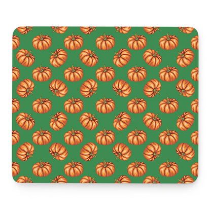 Green Pumpkin Pattern Print Mouse Pad