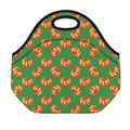 Green Pumpkin Pattern Print Neoprene Lunch Bag