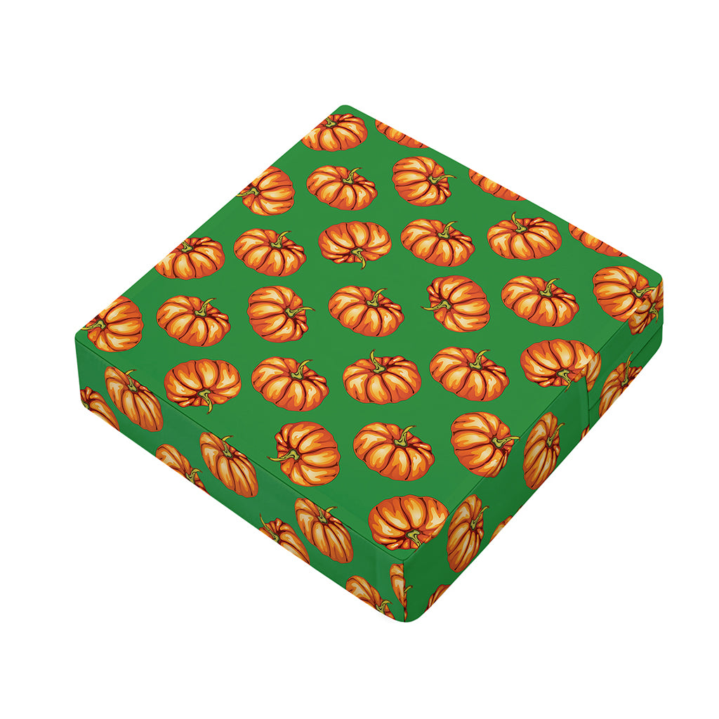 Green Pumpkin Pattern Print Outdoor Seat Cushion Cover