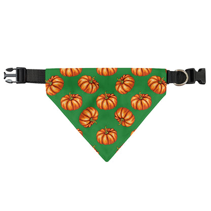 Green Pumpkin Pattern Print Over The Collar Dog Bandana