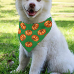 Green Pumpkin Pattern Print Over The Collar Dog Bandana