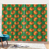 Green Pumpkin Pattern Print Pencil Pleat Curtains