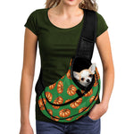 Green Pumpkin Pattern Print Pet Sling Carrier