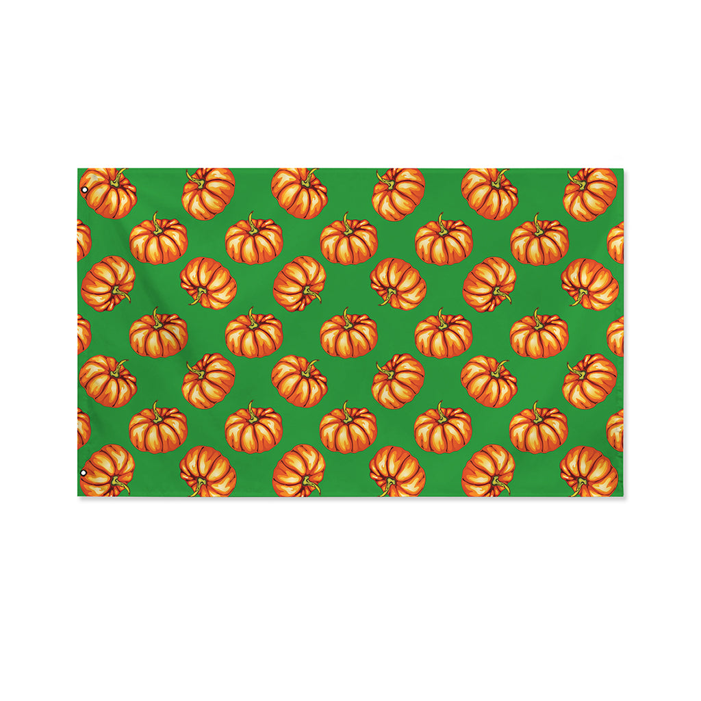 Green Pumpkin Pattern Print Polyester Flag