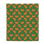 Green Pumpkin Pattern Print Polyester Shower Curtain