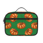 Green Pumpkin Pattern Print Portable Lunch Bag