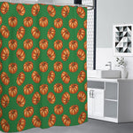 Green Pumpkin Pattern Print Premium Shower Curtain