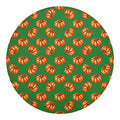 Green Pumpkin Pattern Print Round Blanket