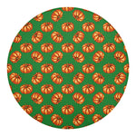 Green Pumpkin Pattern Print Round Blanket