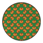 Green Pumpkin Pattern Print Round Floor Mat