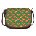 Green Pumpkin Pattern Print Saddle Bag