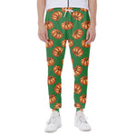 Green Pumpkin Pattern Print Scuba Joggers