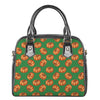 Green Pumpkin Pattern Print Shoulder Handbag