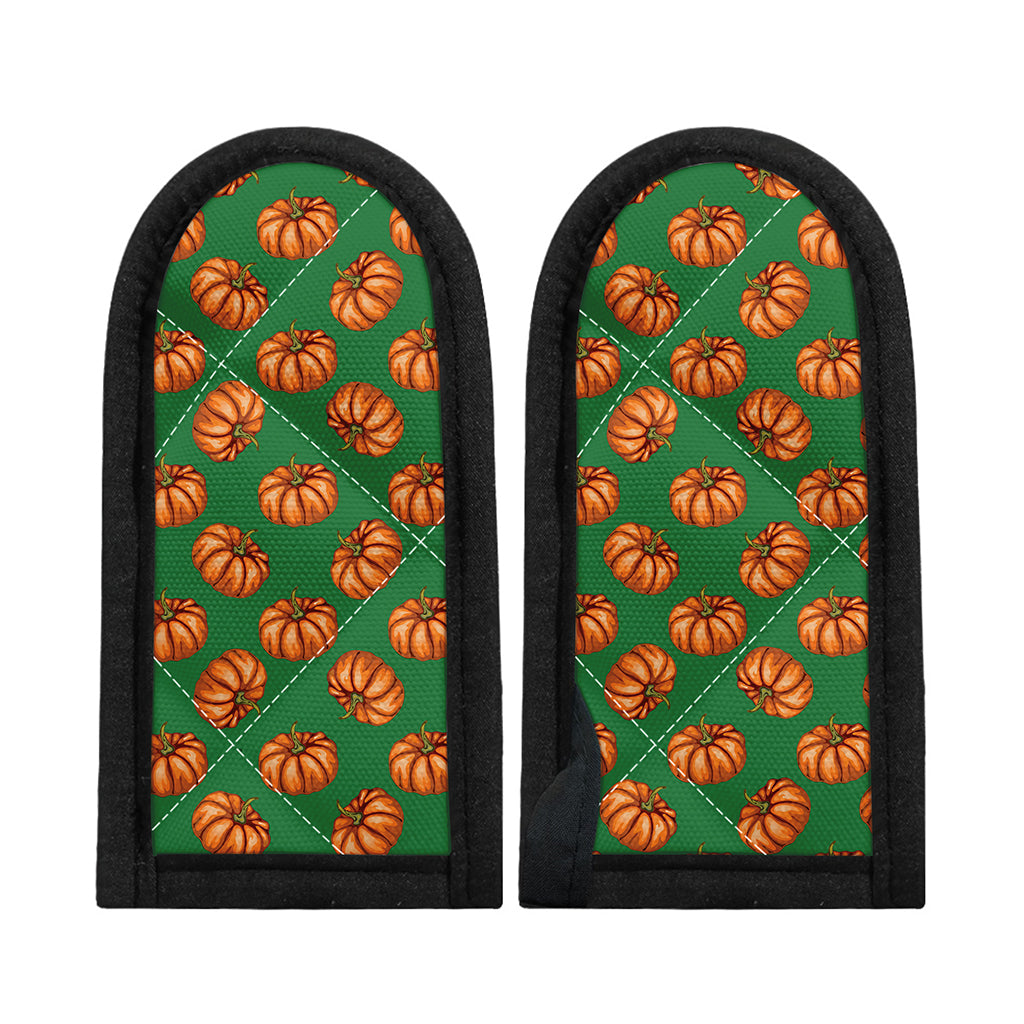 Green Pumpkin Pattern Print Skillet Handle Cover
